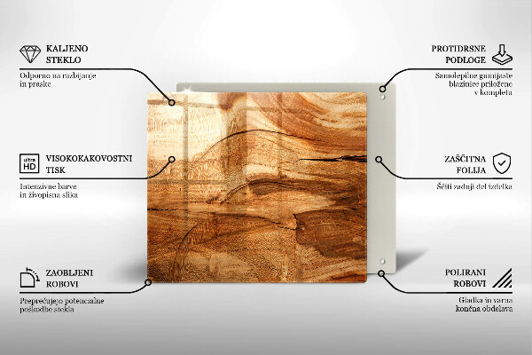 Sklo za varnou desku Dřevěná deska textura