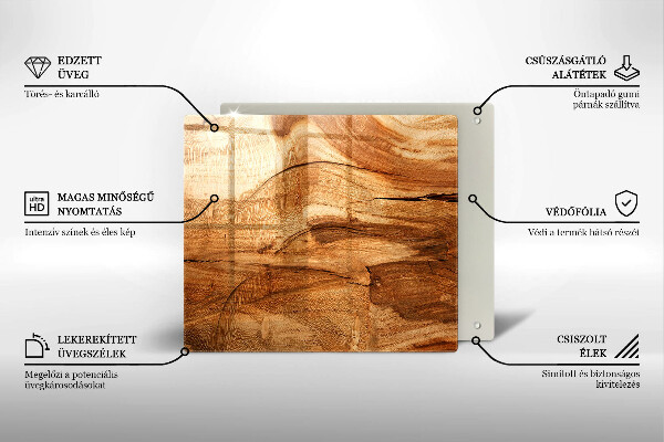 Sklo za varnou desku Dřevěná deska textura