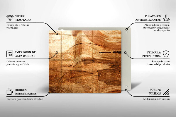 Sklo za varnou desku Dřevěná deska textura