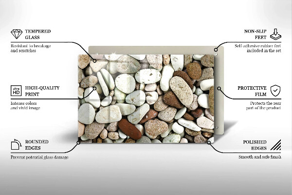 Skleněná deska za sporák Malé kameny pozadí