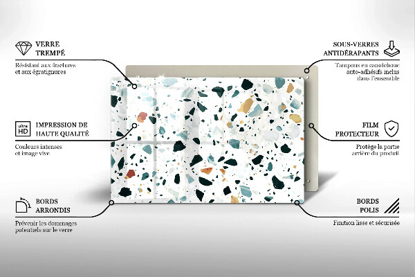 Skleněná deska za sporák Lehká kamenina