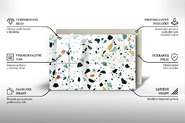 Skleněná deska za sporák Lehká kamenina