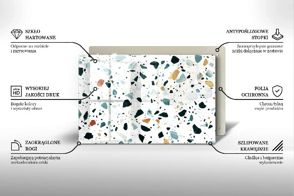 Skleněná deska za sporák Lehká kamenina