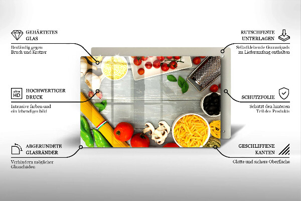 Skleněná deska za sporák Kuchyňské jídlo