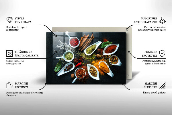 Skleněná deska za sporák Kuchyňské koření