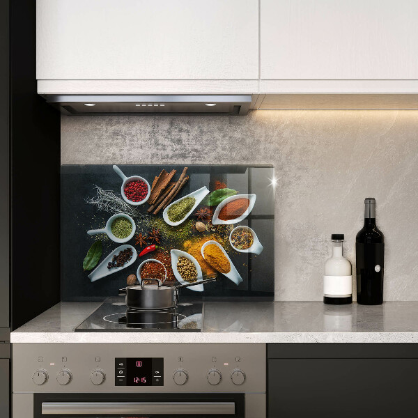 Skleněná deska za sporák Kuchyňské koření