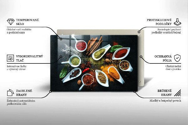 Skleněná deska za sporák Kuchyňské koření