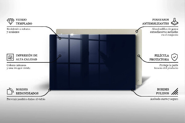 Skleněná deska za sporák námořnická modrá