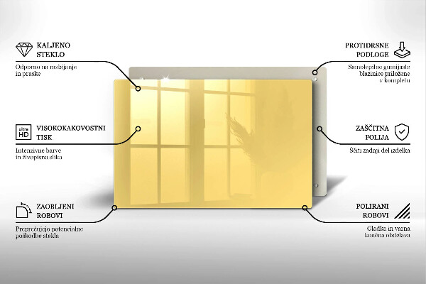 Skleněná deska za sporák Žlutá