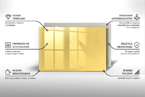 Skleněná deska za sporák Žlutá