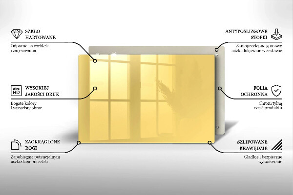 Skleněná deska za sporák Žlutá