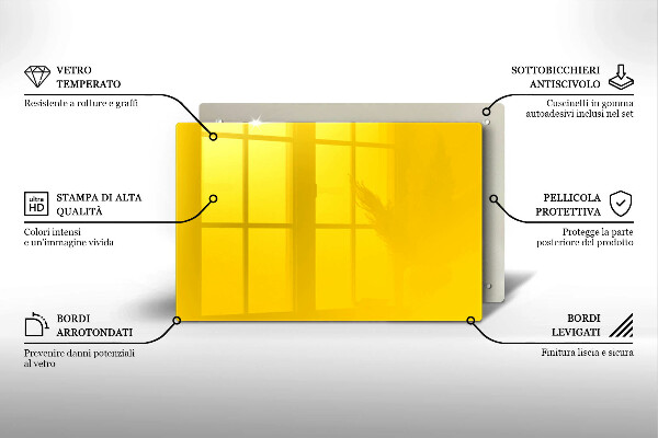 Skleněná deska za sporák Žlutá