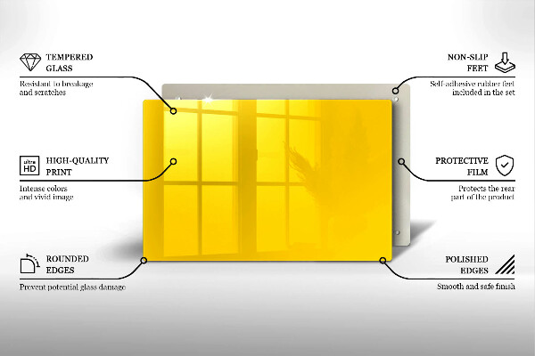 Skleněná deska za sporák Žlutá
