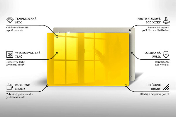 Skleněná deska za sporák Žlutá