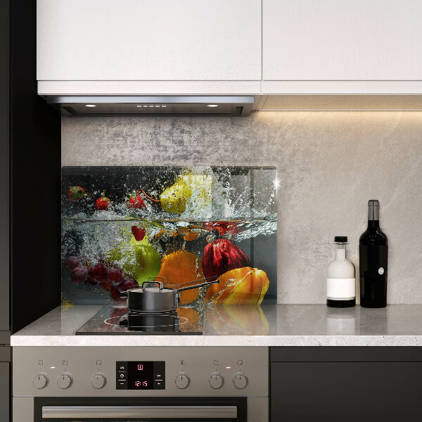 Skleněná deska za sporák Šťavnaté ovoce ve vodě