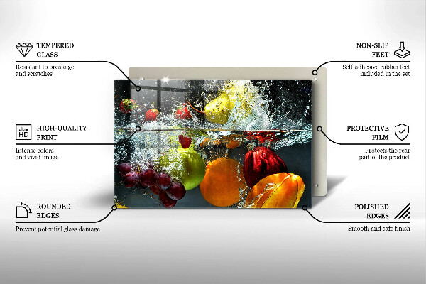 Skleněná deska za sporák Šťavnaté ovoce ve vodě