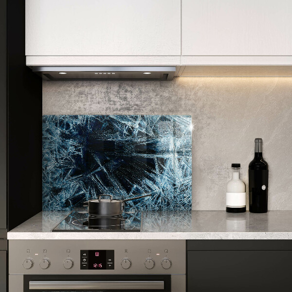 Skleněná deska za sporák Struktura ostrého ledu