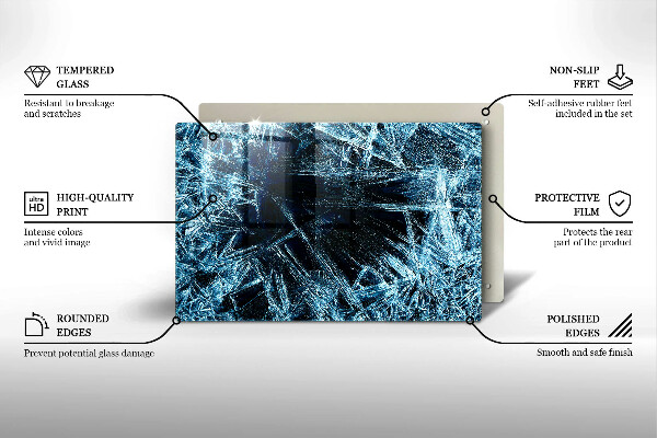Skleněná deska za sporák Struktura ostrého ledu