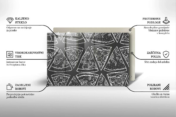 Skleněná deska za sporák Pizza ilustrace