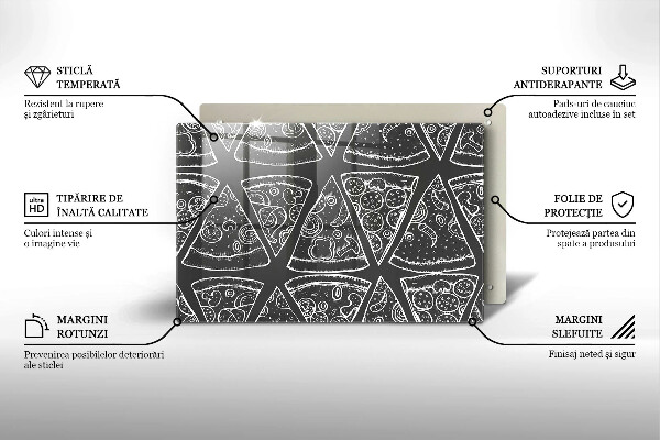 Skleněná deska za sporák Pizza ilustrace