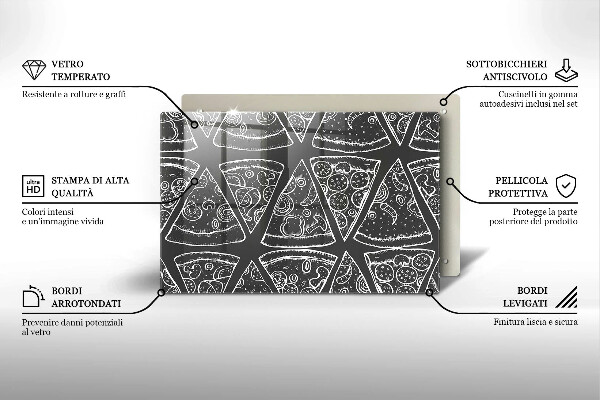 Skleněná deska za sporák Pizza ilustrace