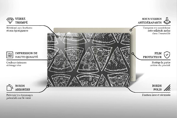 Skleněná deska za sporák Pizza ilustrace