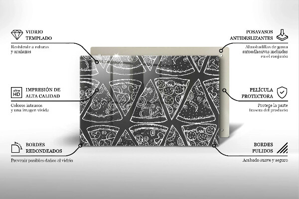 Skleněná deska za sporák Pizza ilustrace