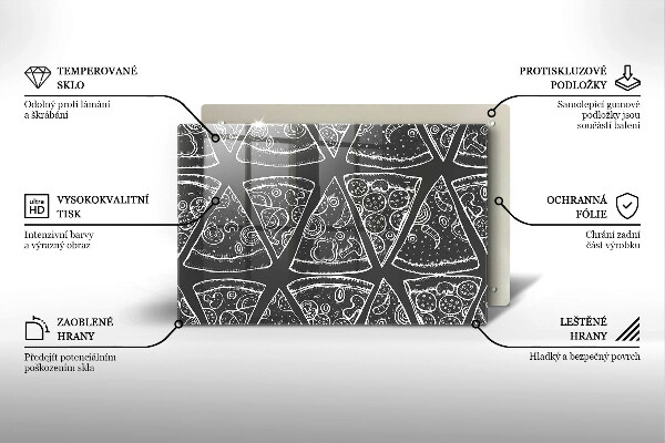 Skleněná deska za sporák Pizza ilustrace