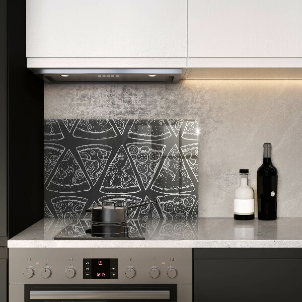 Skleněná deska za sporák Pizza ilustrace