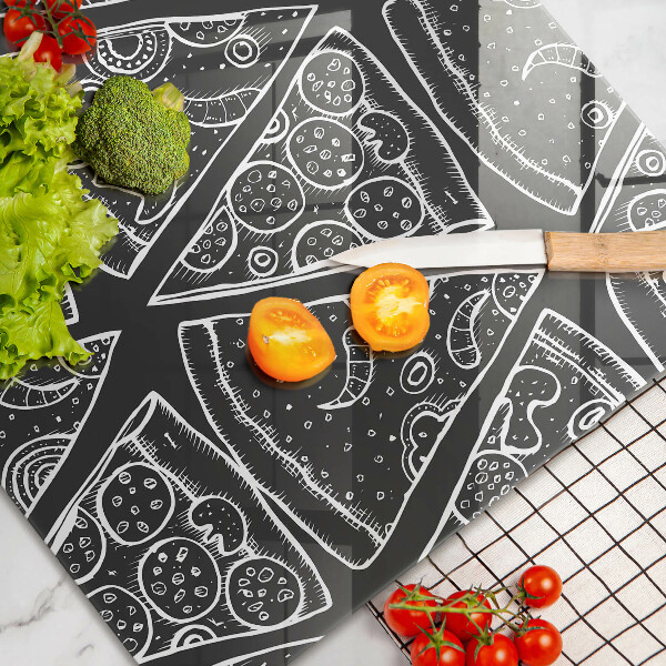 Skleněná deska za sporák Pizza ilustrace