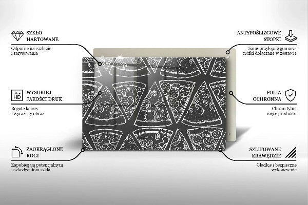 Skleněná deska za sporák Pizza ilustrace