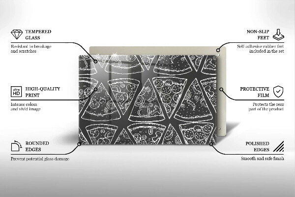 Skleněná deska za sporák Pizza ilustrace