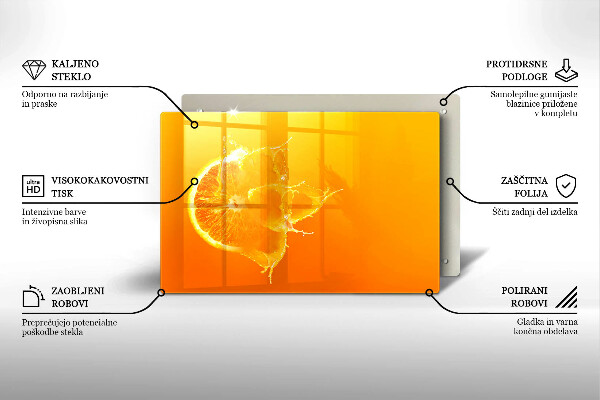 Skleněná deska za sporák Šťavnaté oranžové ovoce