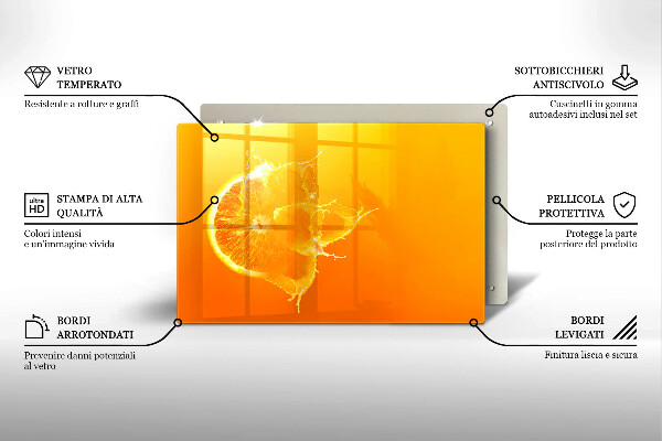 Skleněná deska za sporák Šťavnaté oranžové ovoce