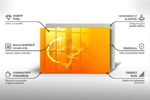 Skleněná deska za sporák Šťavnaté oranžové ovoce