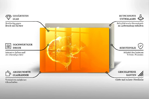 Skleněná deska za sporák Šťavnaté oranžové ovoce