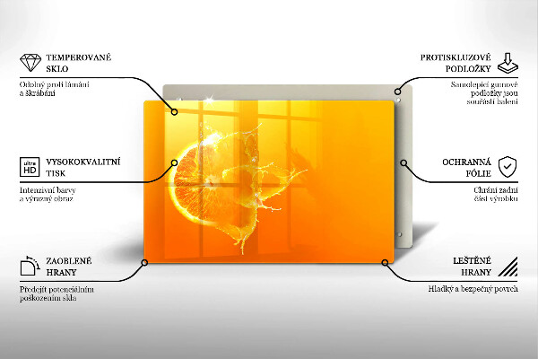 Skleněná deska za sporák Šťavnaté oranžové ovoce