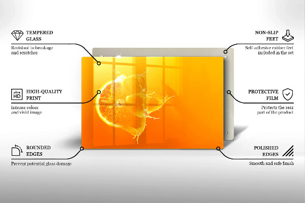 Skleněná deska za sporák Šťavnaté oranžové ovoce