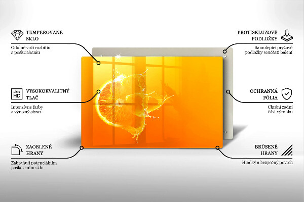 Skleněná deska za sporák Šťavnaté oranžové ovoce