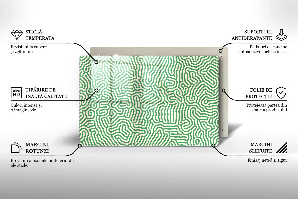 Skleněná deska za sporák Abstraktní linie