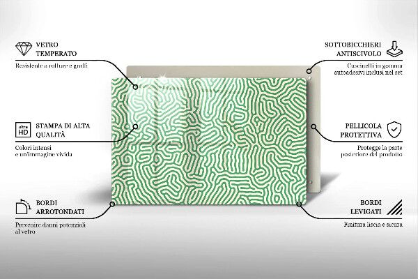 Skleněná deska za sporák Abstraktní linie