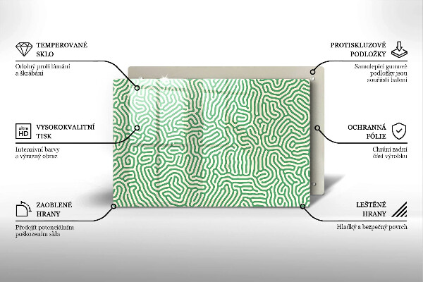 Skleněná deska za sporák Abstraktní linie