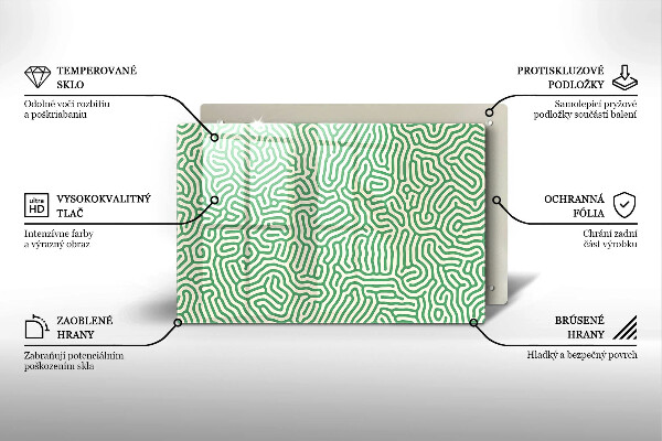 Skleněná deska za sporák Abstraktní linie