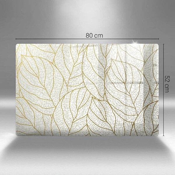 Skleněná deska za sporák Line-art listy vzor