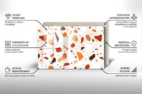Skleněná deska za sporák Dekorativní kamenina