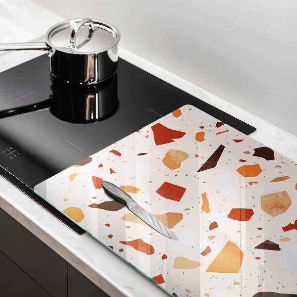 Skleněná deska za sporák Dekorativní kamenina