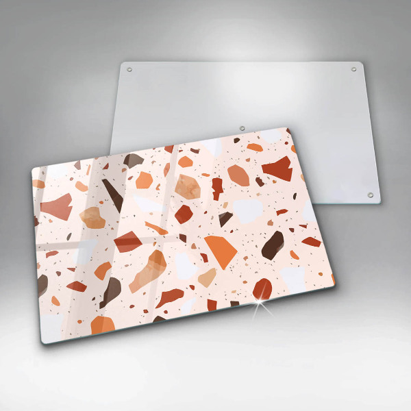 Skleněná deska za sporák Dekorativní kamenina