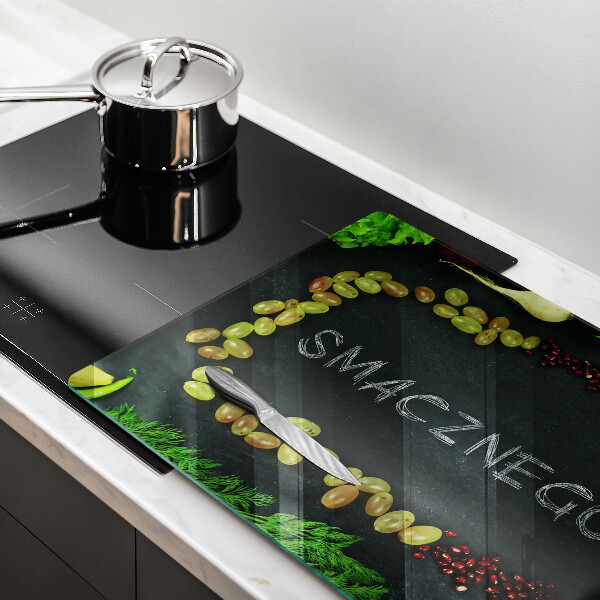 Skleněná deska za sporák Nápis Smacznego!