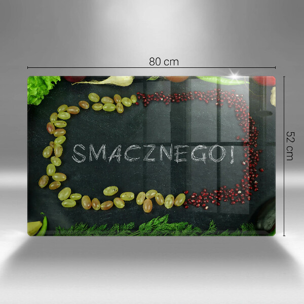 Skleněná deska za sporák Nápis Smacznego!