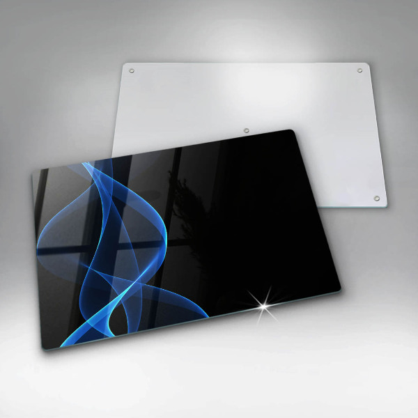 Skleněná deska za sporák Modré čáry kouře